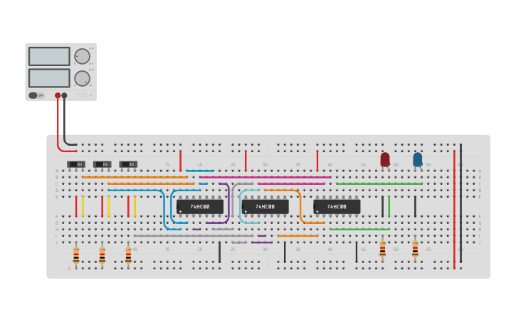 Circuit design Full adder : Nand - Tinkercad