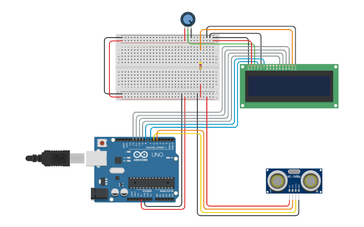 Circuit design Distance Meter V1 - Tinkercad