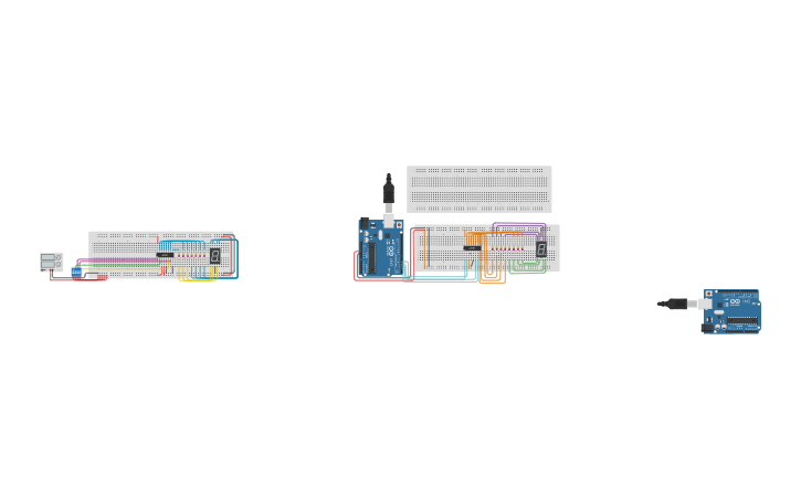 Circuit design Copy of BCD TO 7 SEGMENT DISPLAY - Tinkercad