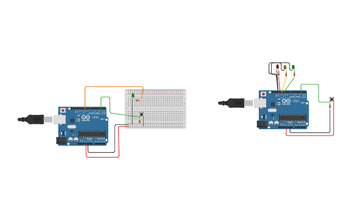 Circuit design Button w/pull down resistor - Tinkercad