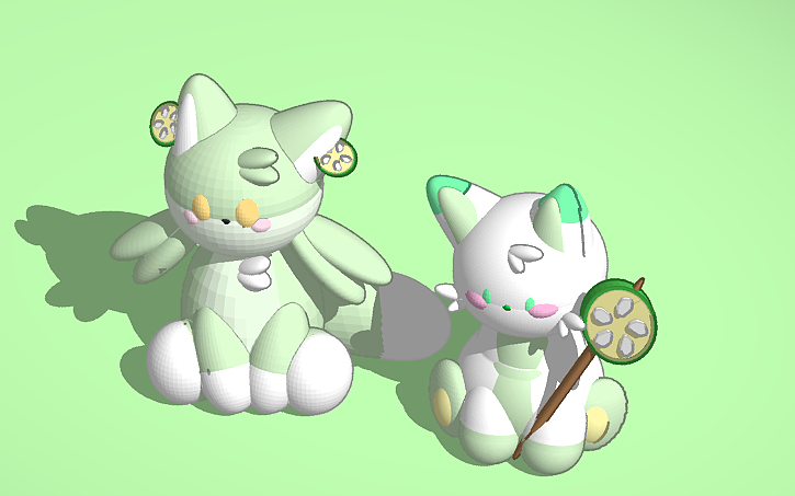 Cucumber Rider 3D design Cucumber Rider & Kitty Skin: Chibi (Foodwar) - Tinkercad