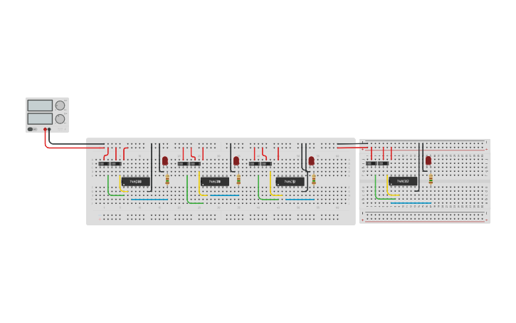 Circuit design AND, OR, NAND, and NOR Gates - Tinkercad