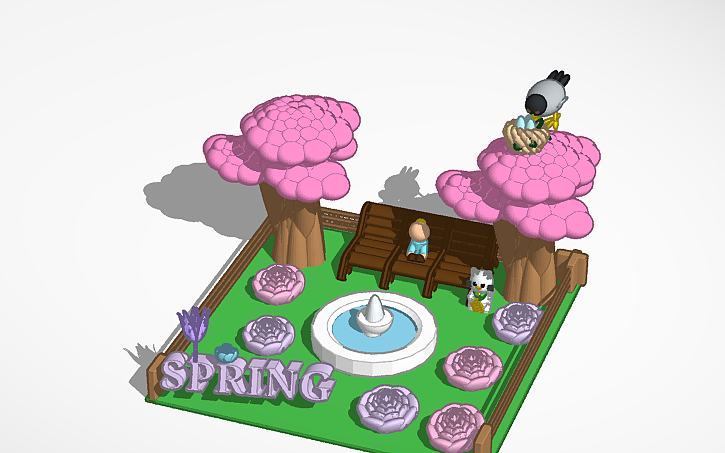 3D design SPRING🌦🌷 - Tinkercad