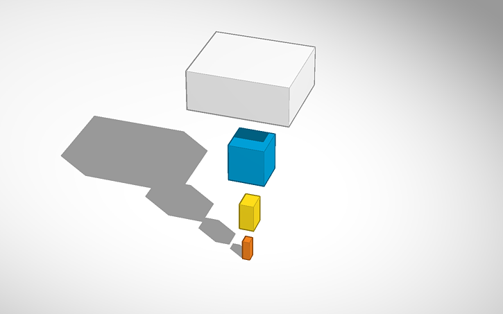 3D design Box in a box in a box in a box pulled apart - Tinkercad