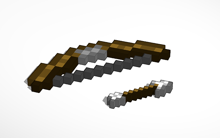 3D design Minecraft Bow - Tinkercad
