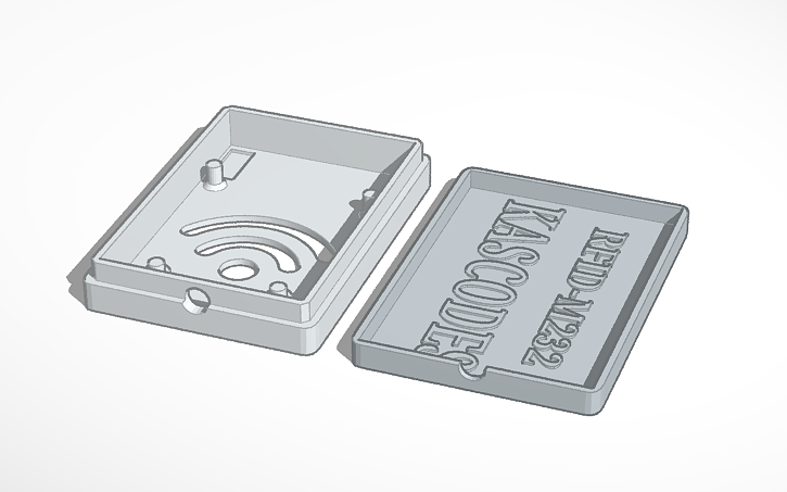 3D design RFID reader case - custom cable - with crystal - Tinkercad
