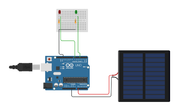 Circuit design Solar Panel Quality Monitoring System - Tinkercad