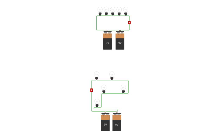 Circuit design Series and Parallel - Tinkercad