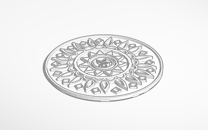 3D design Rangoli stencil - Tinkercad