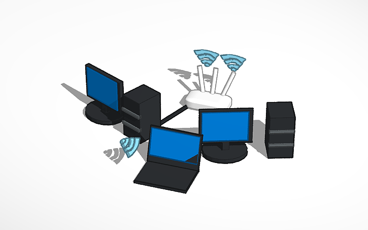 3D design Computer Network - Tinkercad