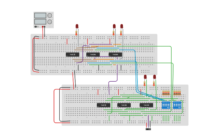 Circuit design Copy of Full Adder - Tinkercad