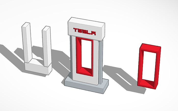3D design Tesla Supercharger Simple - Tinkercad