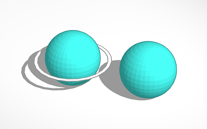 3D design Uranus with rings and without rings - Tinkercad