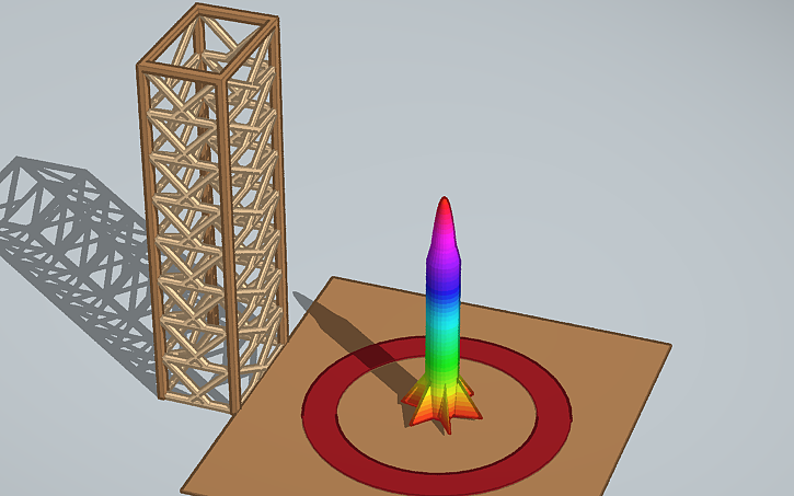 3D design Rainbow Rocket - Tinkercad