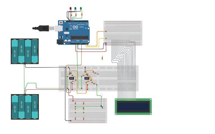 Circuit design Load cell (candy sorter) - Tinkercad