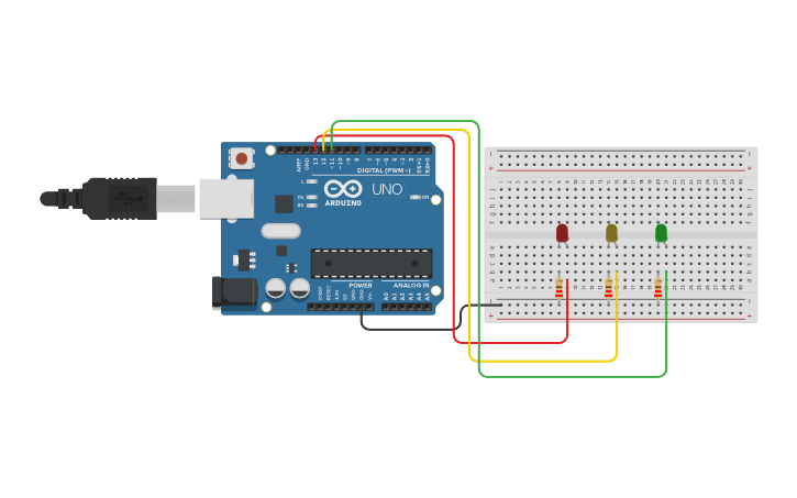 Circuit design BLINKING LIGHTS: Character Input (cont.) - Tinkercad