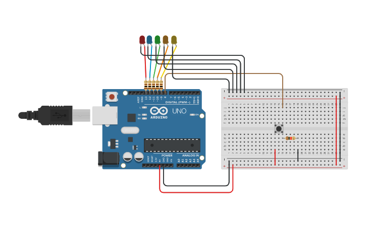 Circuit design BUTTON - LESSON GUIDE (BLOCKS) - Tinkercad