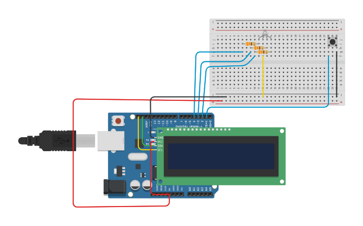 Circuit design Slot Machine Arduino uno random numbers - Tinkercad