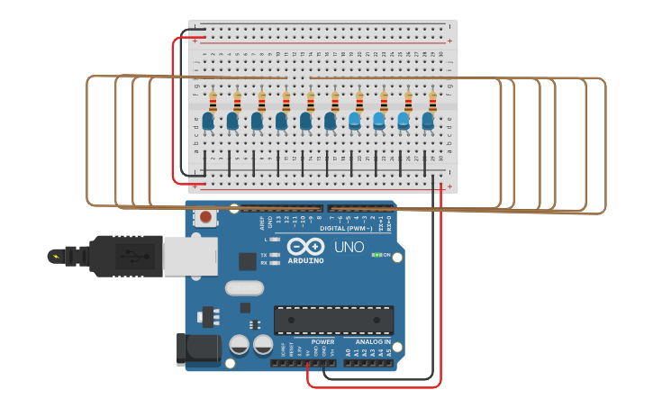 Circuit design Knight Rider 2 - Tinkercad
