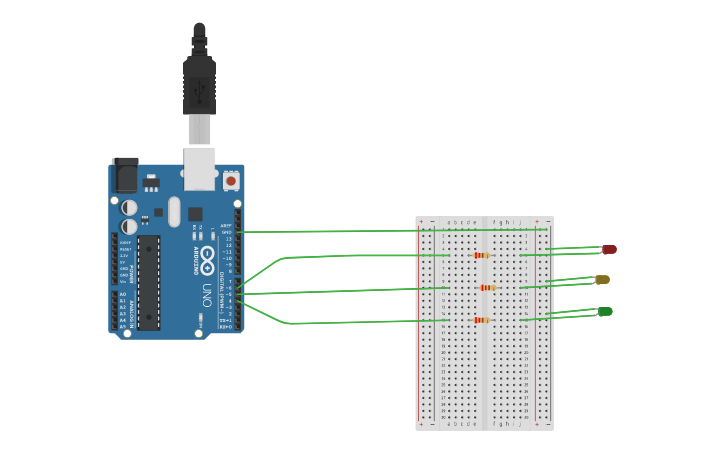 Circuit design TRAFFIC LIGHT - Tinkercad