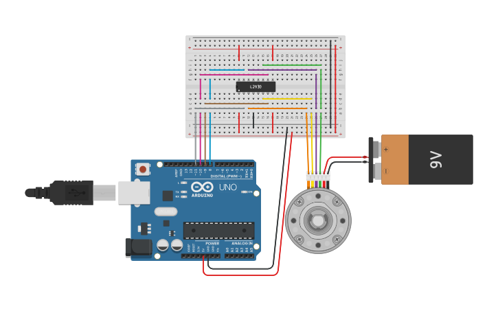 Circuit design Arduino Stepper - Tinkercad