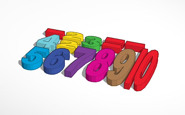3D design Number Puzzle (Counting blocks) - Tinkercad