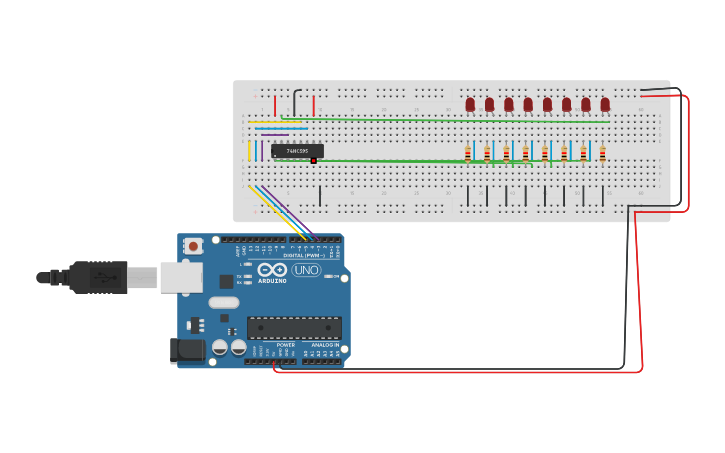 Circuit design glowing led - Tinkercad