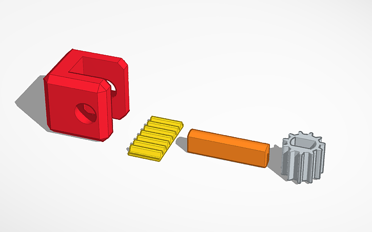 3D design Rack and Pinion - Tinkercad