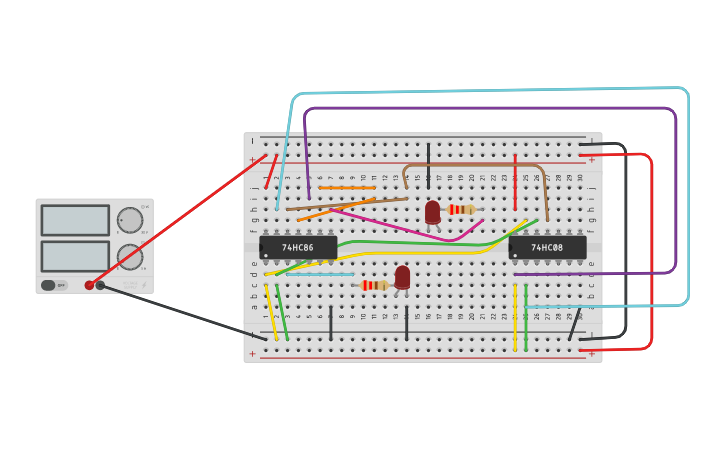 Circuit design Adder 2 Bit - Tinkercad