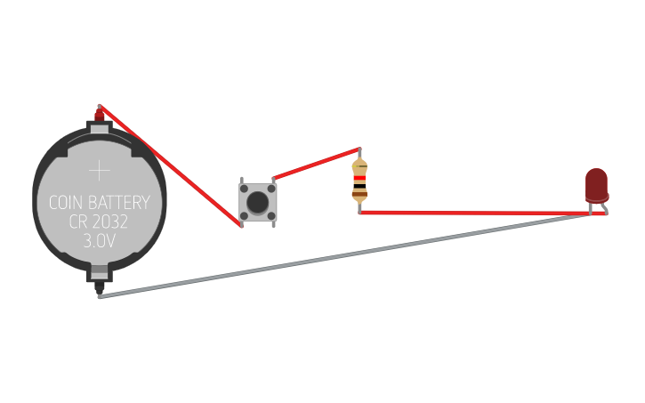 Circuit design button+LED - Tinkercad