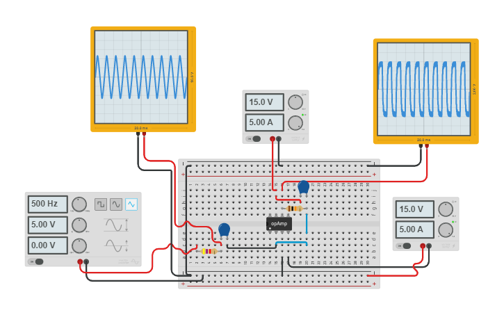 Circuit design Differentiator - Tinkercad