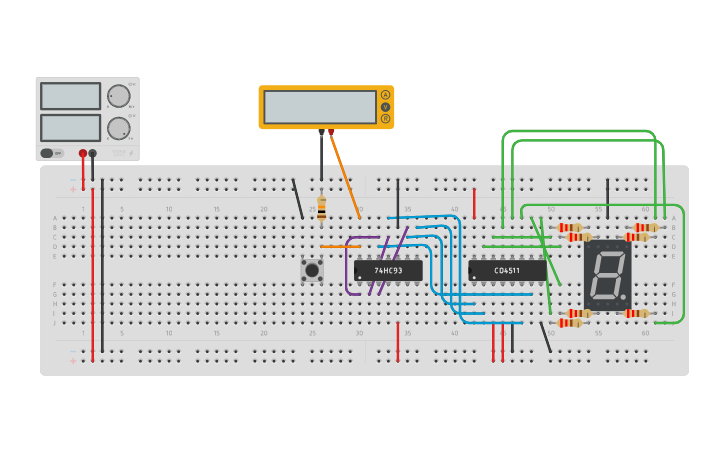 Circuit design counter - Tinkercad