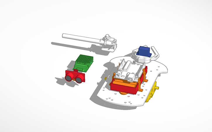 3D design 3 Wheel Car - Arduino Parts - Tinkercad
