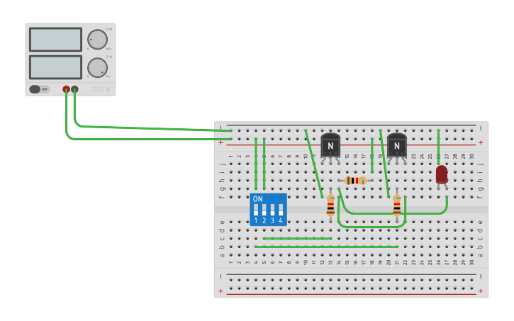 Circuit design nor - Tinkercad