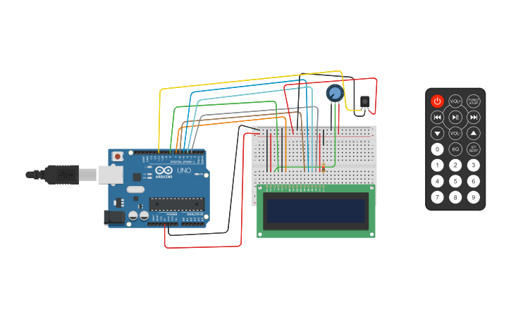 Circuit design TV Remote - Tinkercad