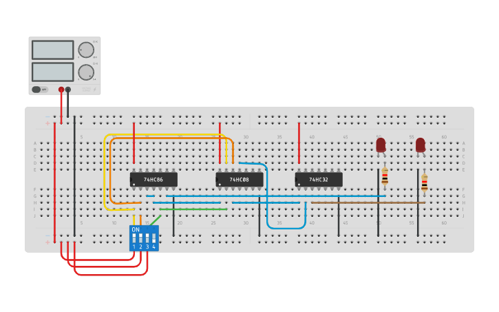 Circuit design Full Adder - Tinkercad