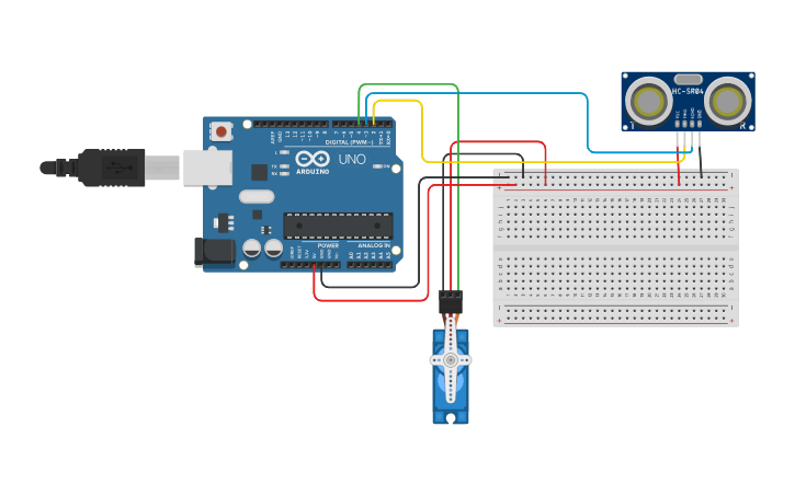 Circuit design Automatic door system - Tinkercad