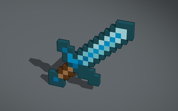 3D design Minecraft Diamond Sword STCP - Tinkercad