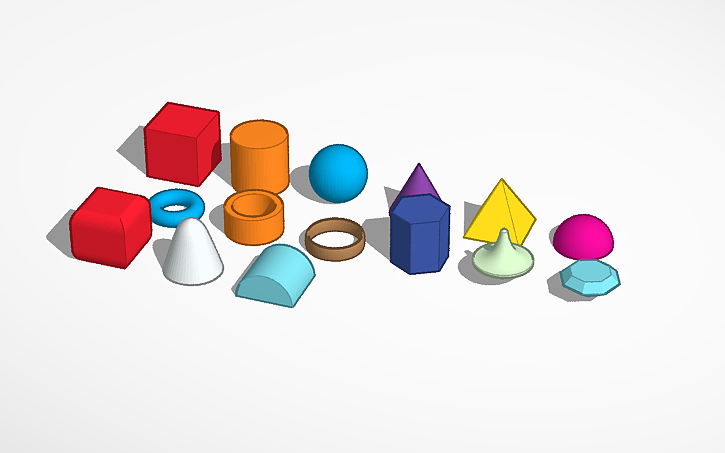 3D design All Shapes Made from Revolve Tool - Tinkercad
