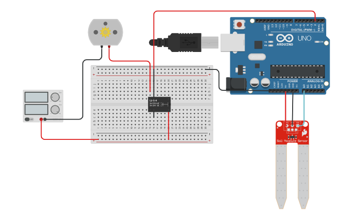 Circuit design Sensor de Humedad - Tinkercad