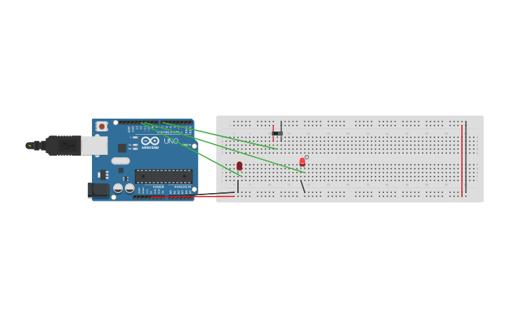 Circuit design LED Blink 4 - Tinkercad