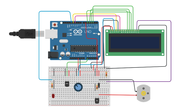 Circuit design Autometic room temperature control system - Tinkercad