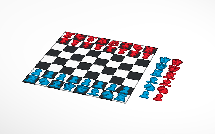 3D design Day 38 of TED: Pixel Chess (20/20) - Tinkercad