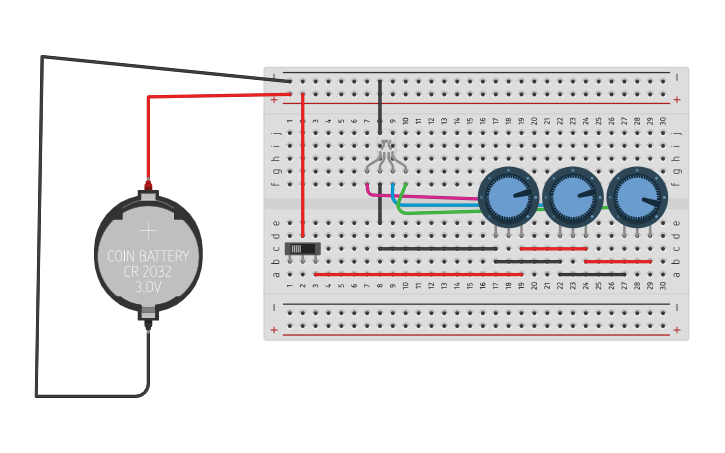 Circuit design Switch Box LED - Tinkercad