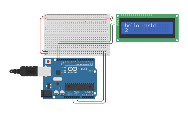 Circuit design LCD I2C - Arduino - Tinkercad