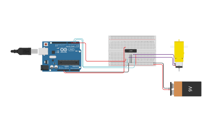 Circuit design Motor Driver - Tinkercad
