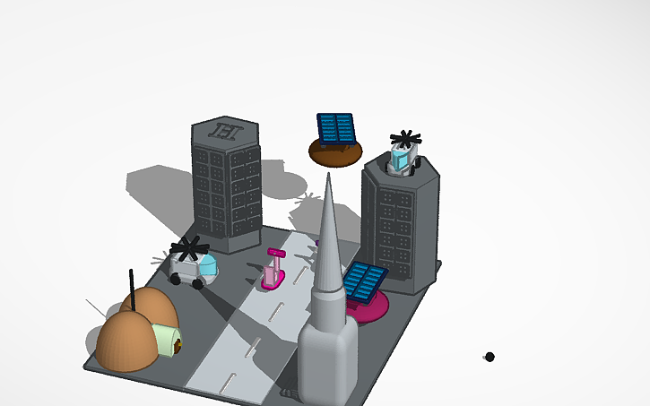 3D design Город будущего - Tinkercad