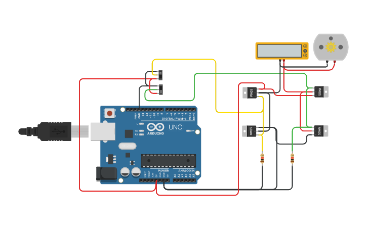 Circuit design H bridge Motor controller - Tinkercad