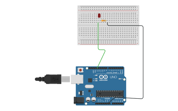 Circuit design blinking led - Tinkercad