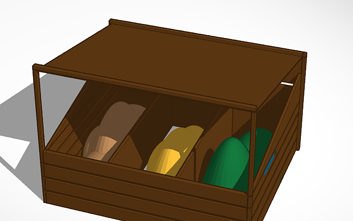 Compost Shed Solidworks 3D design Three Chamber Composting System - TMSM - Tinkercad